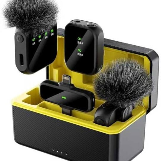 K50 Wireless Lavalier Dual Microphones Noise Cancelling Display Screen Range 20M